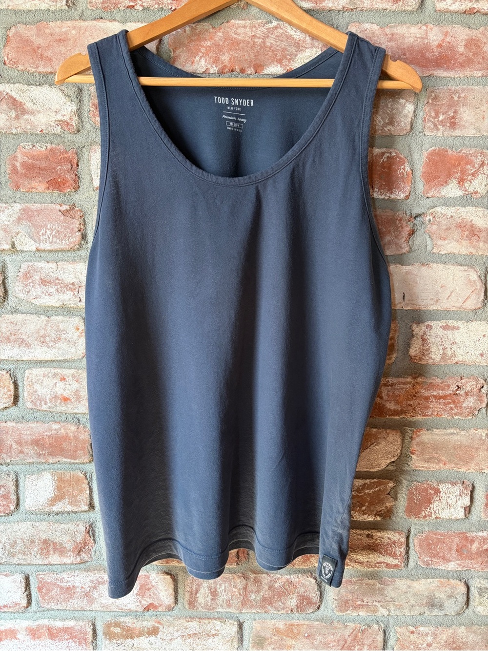 Todd Snyder Mens Navy Sleeveless Scoop Neck Tank
